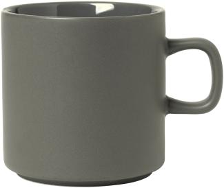 Blomus Pilar Tasse, Kaffeetasse, Henkelbecher, Becher, Keramik, Pewter, 250 ml, 63971