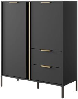 Highboard Lars Stauraumschrank 103,3x39,5x123,4cm anthrazit gold