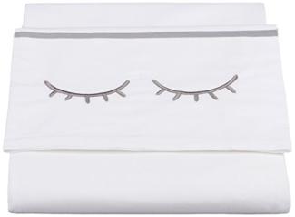 Meyco Bettlaken Sleepy eyes, 100 x 150 cm, grau