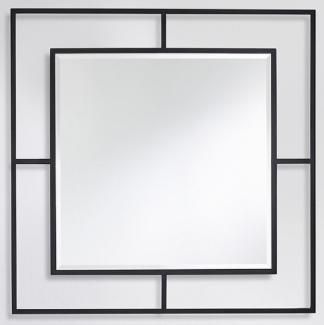 Casa Padrino Luxus Wandspiegel Schwarz 90 x 2 x H. 90 cm - Wohnzimmer Spiegel - Schlafzimmer Spiegel - Garderoben Spiegel - Luxus Möbel