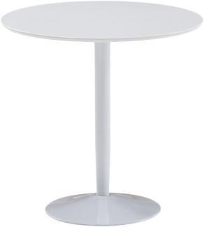 KADIMA DESIGN Moderne Hochglanz Esstisch für 2 Personen mit Trompetenförmigem Standbein.