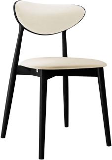 Esszimmerstuhl Bretoka C, Stuhl aus Buchenholz für Küche, Restaurant (Schwarz / Magic Velvet 2250)