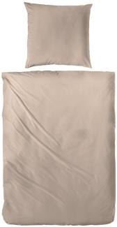 Traumhaft gut schlafen –Bettwäsche „Falsches Uni“, 100% Baumwolle, in versch. Farben : 80 x 80 cm, 135 x 200 cm : Sand