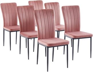 BAÏTA Poppy 6 Stühle, Metall, Rosa, L56. 5cm