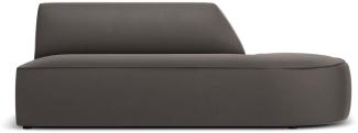 Micadoni 2-Sitzer Samtstoff Modul Ruby Rechts | Bezug Dark Grey | Beinfarbe Black Plastic