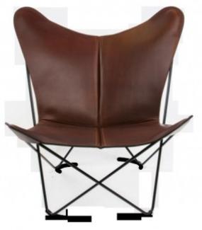 TRIFOLIUM Chair Stahl, schwarz pulverbeschichtet Cognac