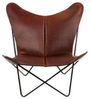 TRIFOLIUM Chair - Premiumsessel Stahl schwarz, Cognac
