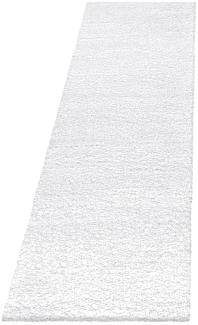 Hochflor Teppich Francesca Läufer - 80x250 cm - Weiß