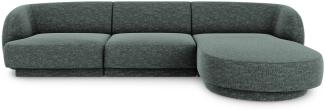 Micadoni 4-Sitzer Ecke rechts Sofa Miley | Bezug Petrol | Beinfarbe Black Plastic