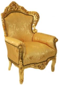 Casa Padrino Sessel King Gold Muster / Gold 85 x 85 x H. 120 cm - Barock Sessel