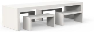 One To Sit 5-teilige Sitzgruppe Base Aluminium weiß RAL 300x100 cm