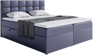 MEBLINI Boxspringbett TAPO 2 120x200 cm mit Bettkasten - H3/Dunkelgrau Kunstleder Polsterbett - Doppelbett mit Topper & Taschenfederkern-Matratze