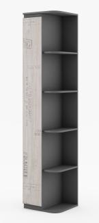 Regal "Segovia" Bücherregal Abschlußregal 40cm graphit Santana Oak