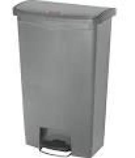 Rubbermaid Commercial Products Slim Jim 1883602 50 Litre Front Step Step-On Resin Wastebasket - Grey