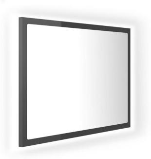 vidaXL LED-Badspiegel Hochglanz-Grau 60x8,5x37 cm Spanplatte