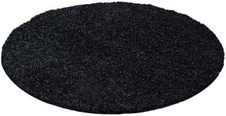 Hochflor Teppich Lux rund - 160 cm Durchmesser - Grau