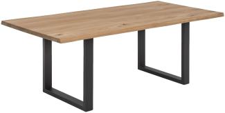 TABLES&CO Tisch 140x80 Wildeiche Natur Metall Schwarz