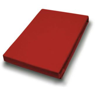 Hahn Haustextilien Jersey-Spannlaken Basic 140-160x200 cm rot