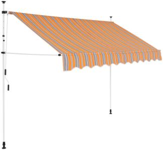 Einziehbare Markise Handbetrieben 300 cm Gelb/Blau Gestreift