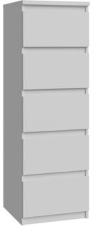 FORTE Chelsea Kommode, Holzwerkstoff, Weiß, 41,8 x 128,1 x 42,2 cm