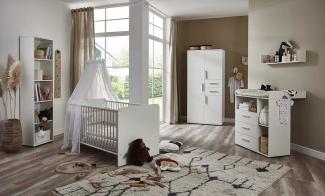 moebel-dich-auf Babyzimmer Aliya in weiß in verschiedenen Varianten Kinderzimmer Babymöbel Komplettset (Aliya 3)