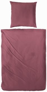 Traumhaft gut schlafen –Bettwäsche „Falsches Uni“, 100% Baumwolle, in versch. Farben : 80 x 80 cm, 135 x 200 cm : Rosé