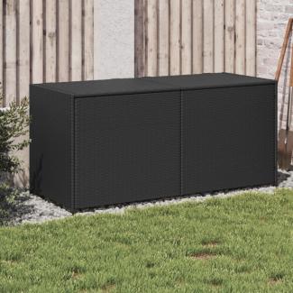 vidaXL Gartentruhe Schwarz 283L Poly Rattan