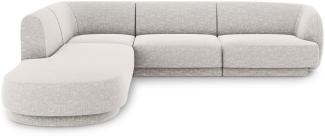 Micadoni 6-Sitzer Ecke links Sofa Miley | Bezug Light Grey | Beinfarbe Black Plastic