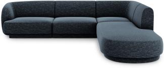 Micadoni 6-Sitzer Ecke rechts Sofa Miley | Bezug Royal Blue | Beinfarbe Black Plastic