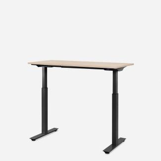 120 x 60 cm WRK21® SMART - Mandal Ahorn / Schwarz elektrisch höhenverstellbarer Schreibtisch