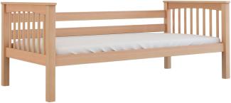 Polini-Kids 'Lea' Sofabett mit Zusatzbett-Bettkasten, massives Buchenholz natur, 90 x 200 cm