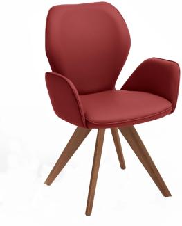 Niehoff Sitzmöbel Colorado Trend-Line Design-Armlehnenstuhl Gestell Wild-Nussbaum - Leder Napoli rubin