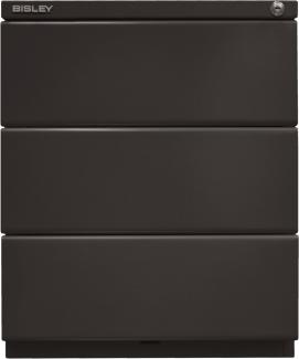 BISLEY Rollcontainer OBA mit 25 mm Top, 3 Universalschubladen, Metall, 633 Schwarz, 56. 5 x 42 x 51. 9 cm