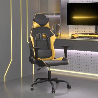 Gaming-Stuhl mit Massagefunktion Schwarz & Golden Kunstleder (Farbe: Gold)