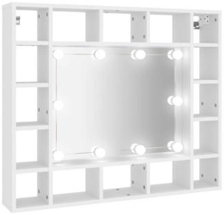 Spiegelschrank mit LED Weiß 91x15x76,5 cm