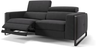 Sofanella 3-Sitzer MANZANO Stoffsofa Designersofa Couch in Schwarz