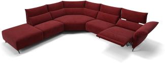 Sofanella Wohnlandschaft CUNEO Stoffsofa Sofagarnitur Couch in Rot