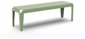 Bended bench / Outdoor Bank ohne Rückenlehne blassgrün
