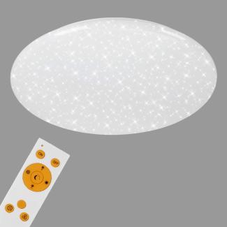 Briloner Leuchten LED Deckenleuchte, Deckenlampe mit Sternendekor, dimmbar, Fernbedienung, Nachtlichtfunktion, inkl. Farbtemperatursteuerung (3. 000-6. 500 Kelvin), Ø 56cm, 50 W, Weiß