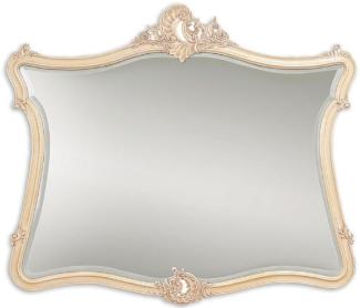 Casa Padrino Luxus Barock Spiegel Creme / Beige 146 x 6 x H. 125 cm - Mahagoni Wandspiegel im Barockstil - Antik Stil Garderoben Spiegel - Wohnzimmer Spiegel - Barock Möbel