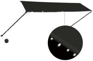 Einziehbare Markise mit LED 350×150 cm Anthrazit