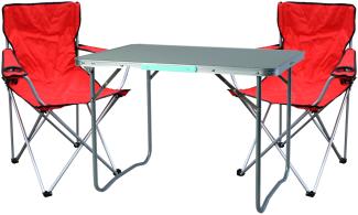 3-teiliges Campingmöbel Set Rot 2x Stuhl inkl. Tasche + 1x Tisch