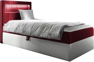 Boxspringbett 'Gladino Junior 1' rot 90 x 200 cm Links