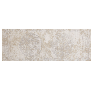 Teppich Baumwolle beige 60 x 180 cm orientalisches Muster Kurzflor BEYKOZ