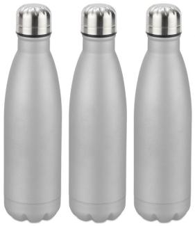 3 x Trinkflasche Edelstahl silber 10028154