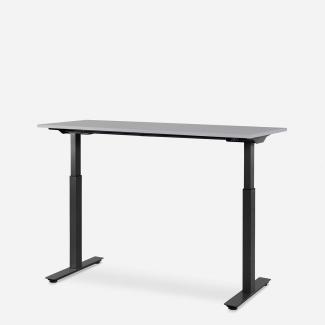 140x60 cm WRK21® SMART - Grau Uni / Schwarz elektrisch höhenverstellbarer Schreibtisch