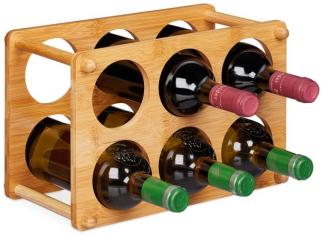 Weinregal 6 Flaschen Bambus 10028815