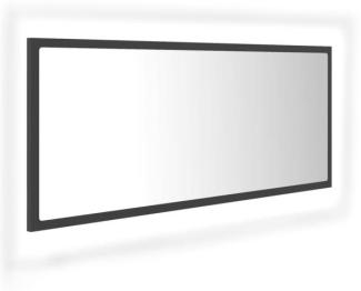LED-Badspiegel, Spanplatte Grau, 100 x 8,5 x 37 cm