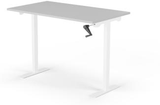 Schreibtisch EASY 140 x 80 cm - Gestell Weiss, Platte Grau