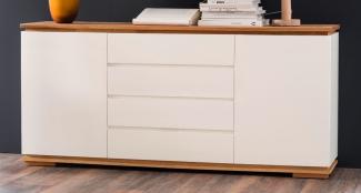 Sideboard Chiaro matt weiß Lack und Eiche / Asteiche massiv 172 x 81 cm